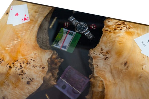 Masută de cafea din lemn de plop bubos sau maslin & Epoxy - imagine 7