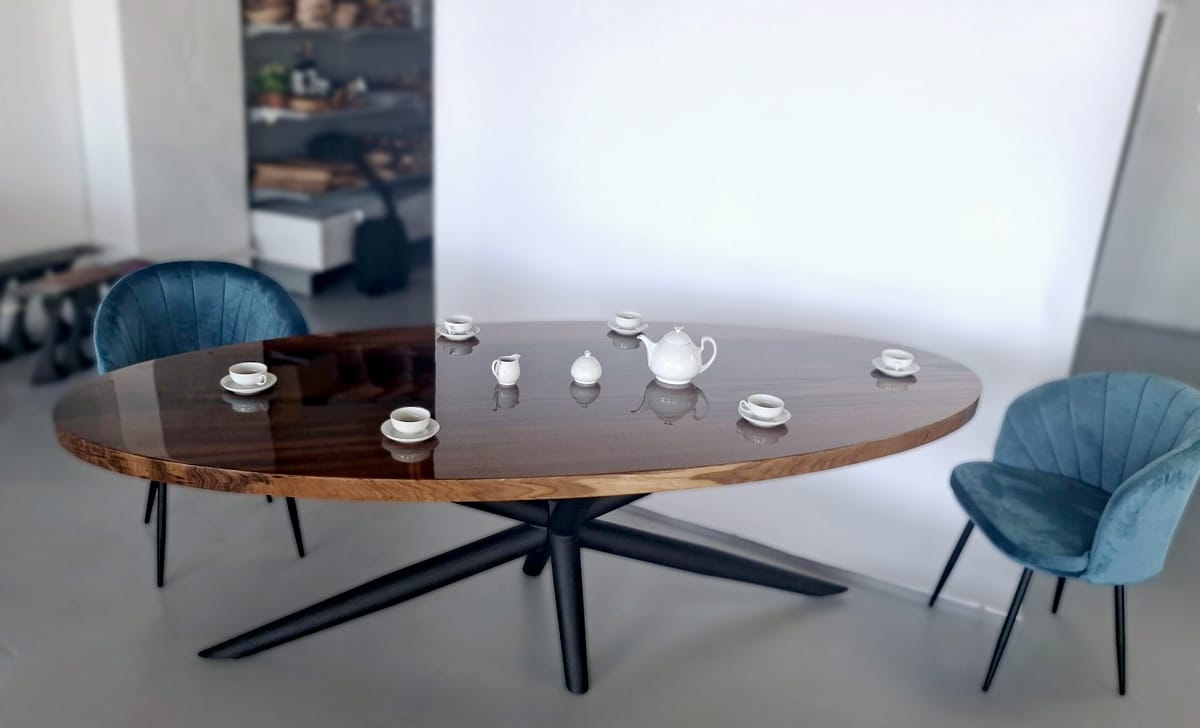 Masă conferintă din lemn de stejar & Epoxy - Office - imagine 3