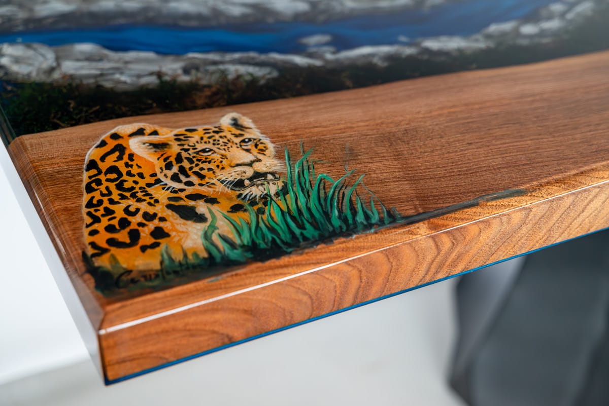 Masă dining nuc & Epoxy - Amazon Spirit - imagine 7