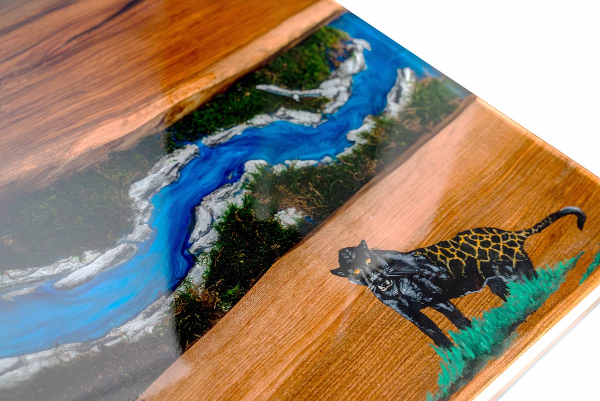 Masă dining nuc & Epoxy - Amazon Spirit - imagine 3