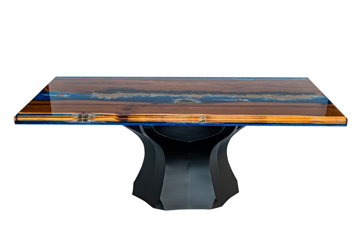 Masă dining nuc & Epoxy - Amazon Spirit