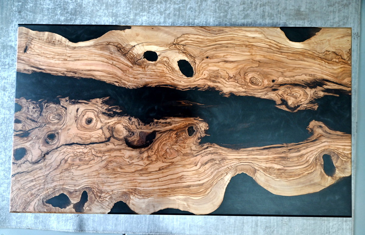 Masută de cafea din maslin & Epoxy - imagine 3