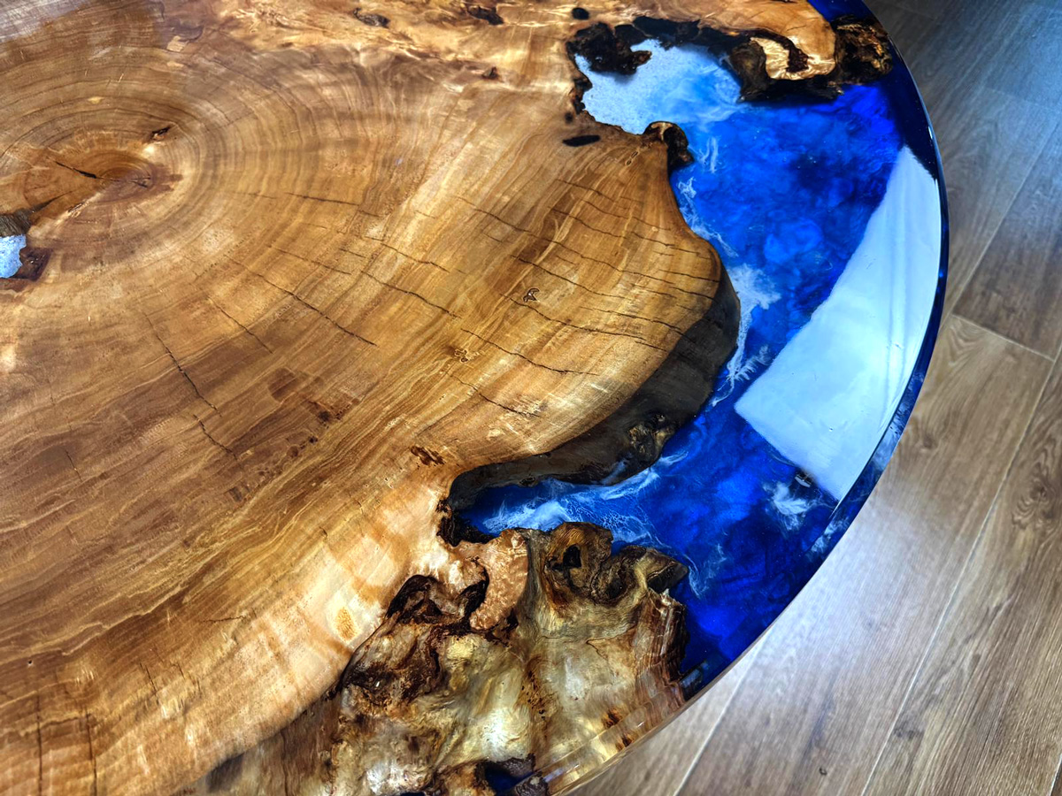 Masă dining din nuc & Epoxy - imagine 4