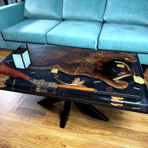 Măsută de cafea din nuc & Epoxy 2